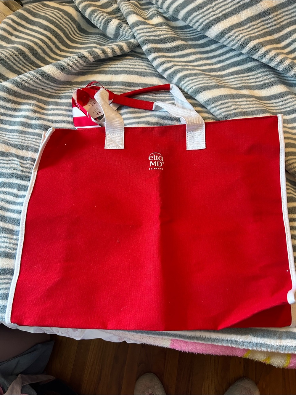 EltaMD Large Canvas Beach Bag